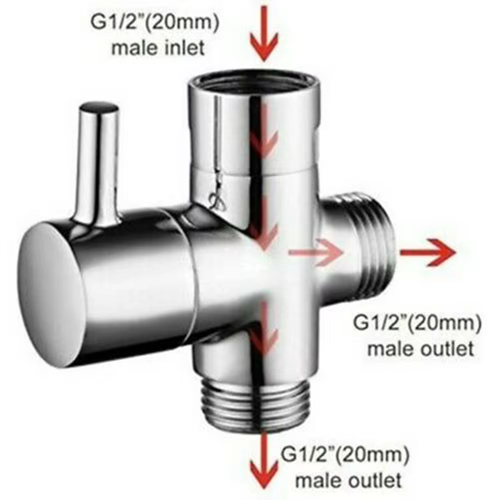 Shower Valve Cartridge - G1/2in 3 طريقة محول صمام T-محول