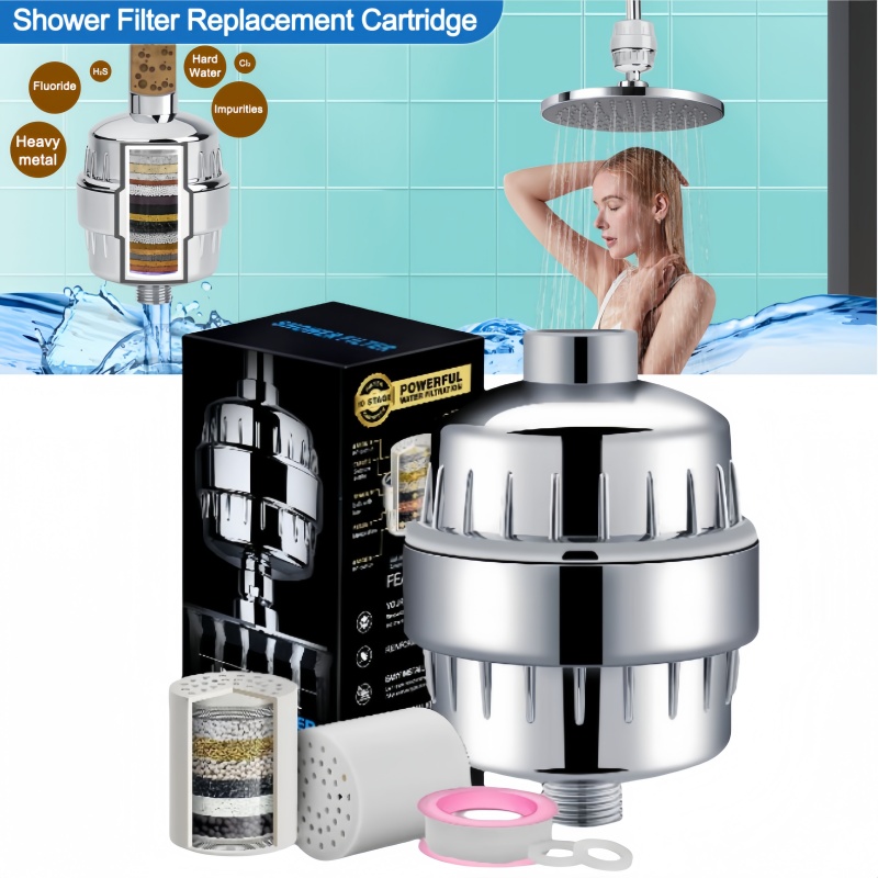 15/20 مراحل فلتر رأس دش عالي ا - مراجعة Shower Valve Cartridge وسعره
